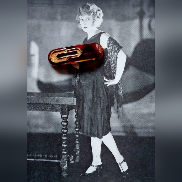 Vintage Barrette Bobby Pin Clip Paris Brown Lucite  1990s - Picture 3 of 5